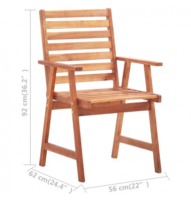  Lauko valgomojo kėdės, 8vnt., akacijos medienos masyvas  - Lauko kėdės - 7