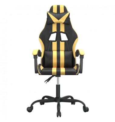 Žaidimų kėdė, juodos ir auksinės spalvos, dirbtinė oda - Žaidimų kėdės - 3