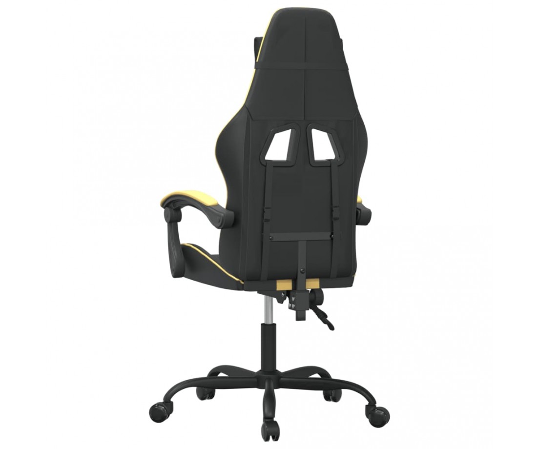 Žaidimų kėdė, juodos ir auksinės spalvos, dirbtinė oda - Žaidimų kėdės - 5