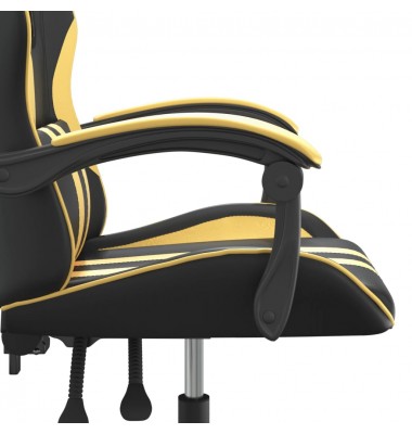  Žaidimų kėdė, juodos ir auksinės spalvos, dirbtinė oda - Žaidimų kėdės - 10