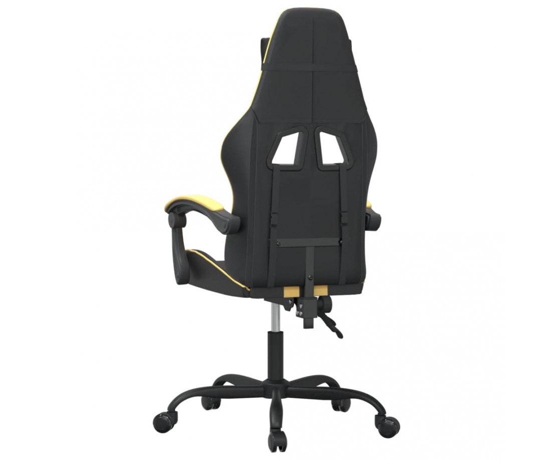  Pasukama žaidimų kėdė, juodos ir auksinės spalvos, dirbtinė oda - Žaidimų kėdės - 5