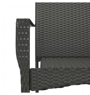 Sodo komplektas su pagalvėlėmis, 3 dalių, juodas, poliratanas - Lauko baldų komplektai - 8