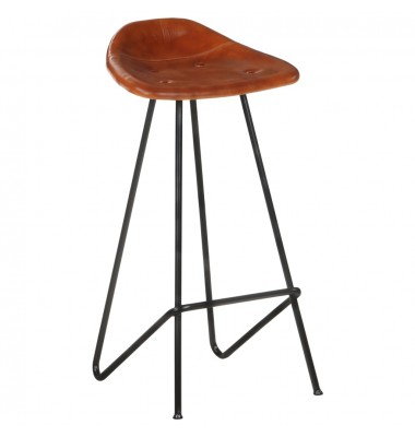  Baro taburetės, 4vnt., rudos spalvos, tikra oda - Baro kėdės - 2