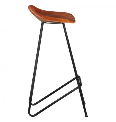  Baro taburetės, 4vnt., rudos spalvos, tikra oda - Baro kėdės - 6