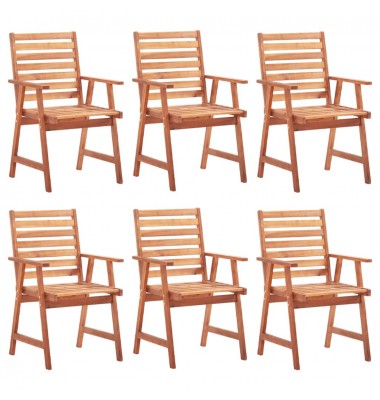  Lauko valgomojo kėdės su pagalvėlėmis, 6vnt., akacija - Lauko kėdės - 2