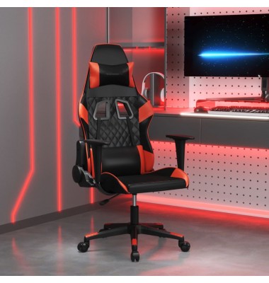  Žaidimų kėdė, juodos ir raudonos spalvos, dirbtinė oda - Žaidimų kėdės - 1