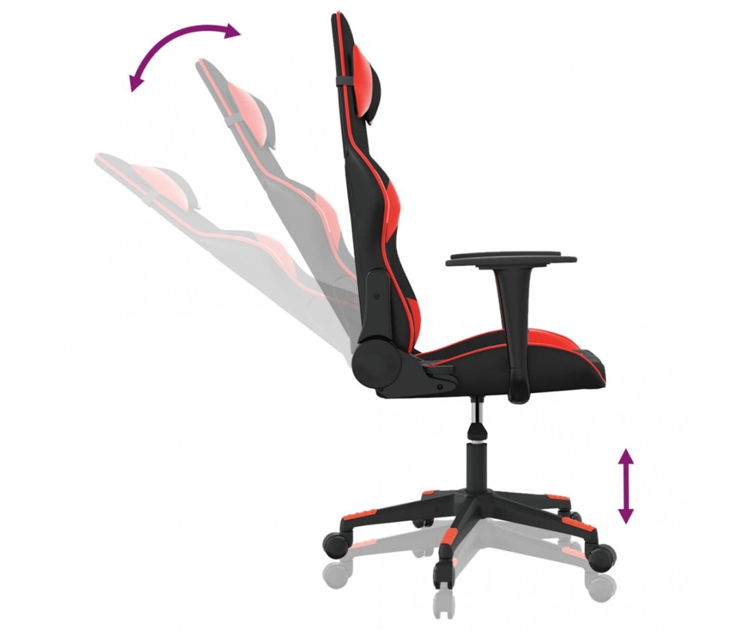  Žaidimų kėdė, juodos ir raudonos spalvos, dirbtinė oda - Žaidimų kėdės - 6