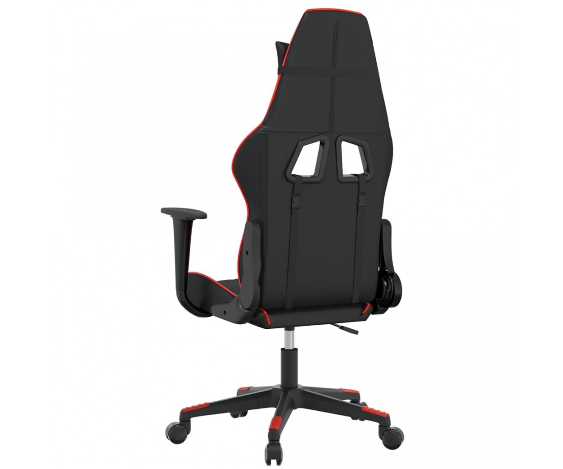  Masažinė žaidimų kėdė, juodos ir raudonos spalvos, dirbtinė oda - Žaidimų kėdės - 5