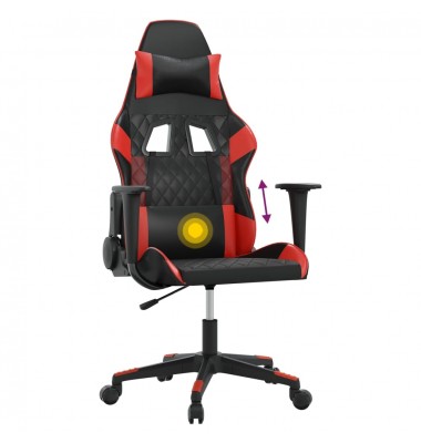  Masažinė žaidimų kėdė, juodos ir raudonos spalvos, dirbtinė oda - Žaidimų kėdės - 7