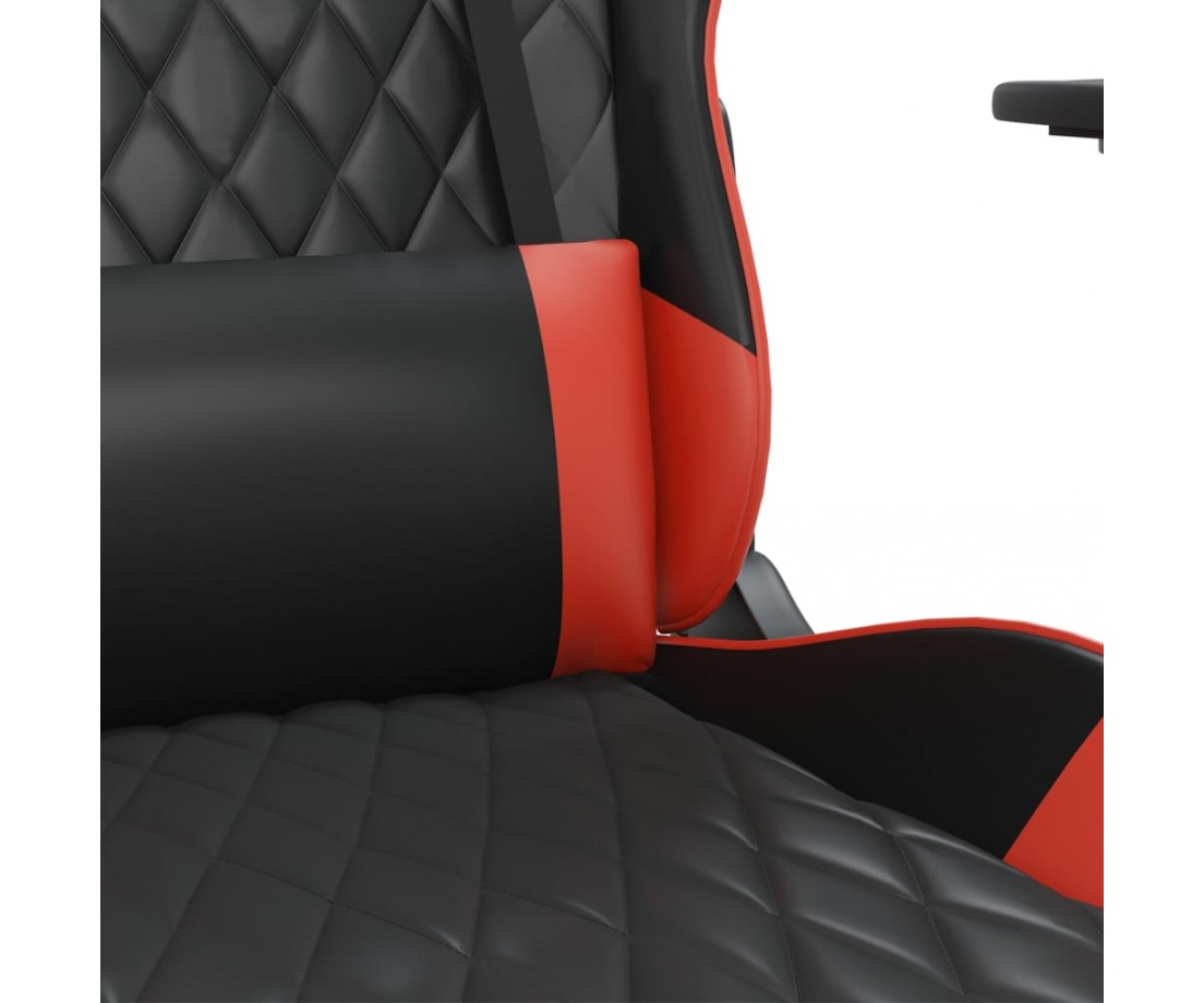  Masažinė žaidimų kėdė, juodos ir raudonos spalvos, dirbtinė oda - Žaidimų kėdės - 8