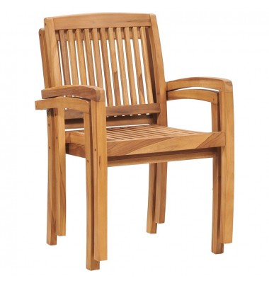  Sodo kėdės su pagalvėlėmis, 2vnt., tikmedžio medienos masyvas - Lauko kėdės - 3