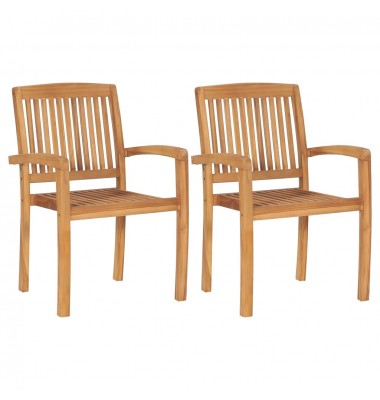  Sodo kėdės su pagalvėlėmis, 2vnt., tikmedžio medienos masyvas - Lauko kėdės - 4