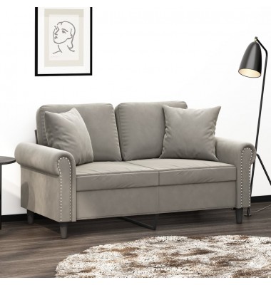  Pagalvėlės, 2vnt., šviesiai pilkos spalvos, 40x40cm, aksomas - Dekoratyvinės pagalvėlės - 1