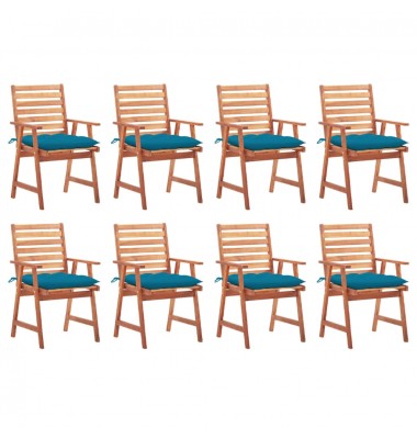  Lauko valgomojo kėdės su pagalvėlėmis, 8vnt., akacijos masyvas  - Lauko kėdės - 1