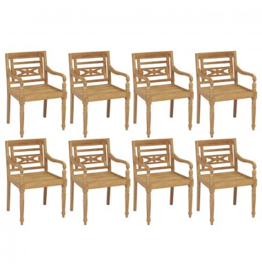  Batavia kėdės, 8vnt., tikmedžio medienos masyvas (4x43051) - Lauko kėdės - 1