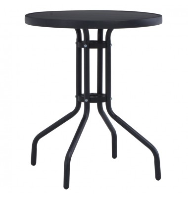  Sodo stalas, juodos spalvos, 80cm, plienas ir stiklas - Lauko stalai, staliukai - 1