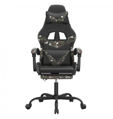  Žaidimų kėdė su pakoja, juoda ir kamufliažinė, dirbtinė oda - Žaidimų kėdės - 3