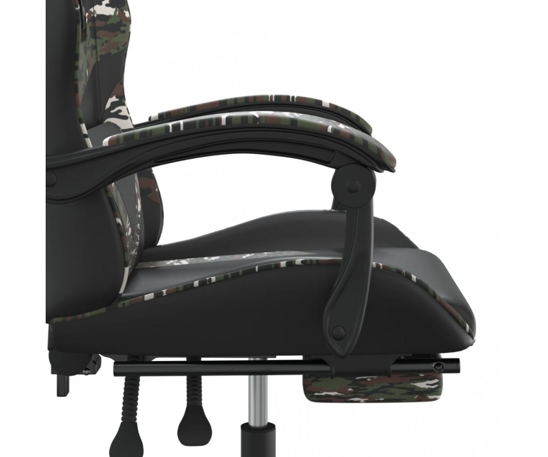  Žaidimų kėdė su pakoja, juoda ir kamufliažinė, dirbtinė oda - Žaidimų kėdės - 10