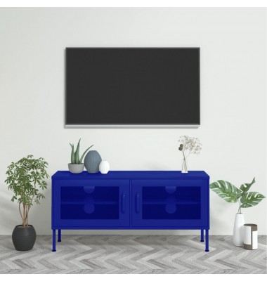  Televizoriaus spintelė, tamsiai mėlyna, 105x35x50cm, plienas - TV spintelės - 1