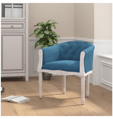  Valgomojo kėdė, mėlynos spalvos, aksomas - Valgomojo Kėdės - 1