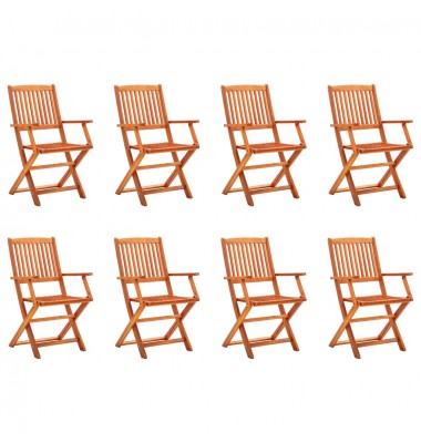  Sulankstomos sodo kėdės, 8vnt., eukalipto medienos masyvas - Lauko kėdės - 1