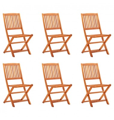  Sulankstomos sodo kėdės, 6vnt., eukalipto medienos masyvas - Lauko kėdės - 1