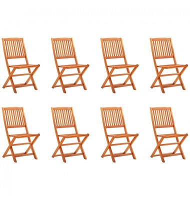  Sulankstomos sodo kėdės, 8vnt., eukalipto medienos masyvas - Lauko kėdės - 1