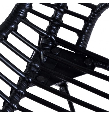  Valgomojo kėdės, 4 vnt., juodos, natūralus ratanas - Valgomojo Kėdės - 5