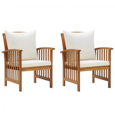  Sodo kėdės su pagalvėlėmis, 2vnt., akacijos medienos masyvas - Lauko kėdės - 1