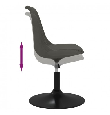  Pasukamos valgomojo kėdės, 4vnt., tamsiai pilkos, aksomas - Valgomojo Kėdės - 7
