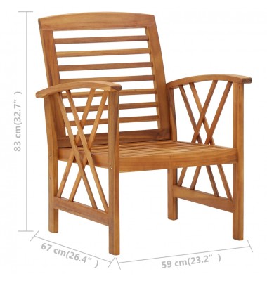  Sodo kėdės, 2vnt., akacijos medienos masyvas - Lauko kėdės - 8