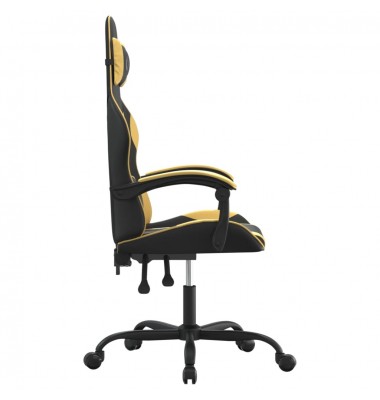  Pasukama žaidimų kėdė, juodos ir auksinės spalvos, dirbtinė oda - Žaidimų kėdės - 4