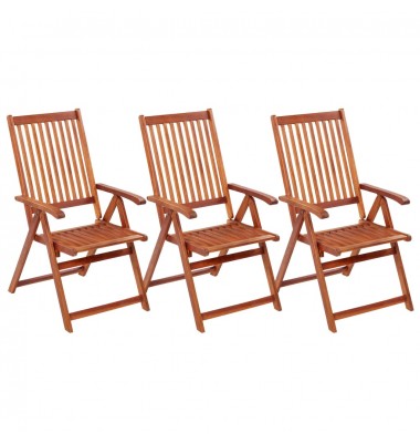  Sulankstomos sodo kėdės, 3vnt., akacijos medienos masyvas - Lauko kėdės - 1