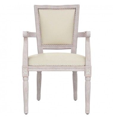  Valgomojo kėdė, smėlio spalvos, linas - Valgomojo Kėdės - 3