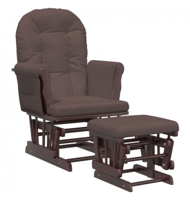  Supama kėdė su pakoja, rudos spalvos, audinys - Supamos kėdės - 2