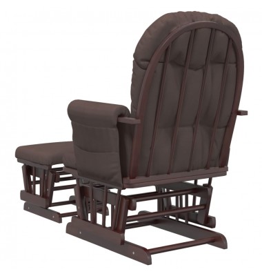  Supama kėdė su pakoja, rudos spalvos, audinys - Supamos kėdės - 5