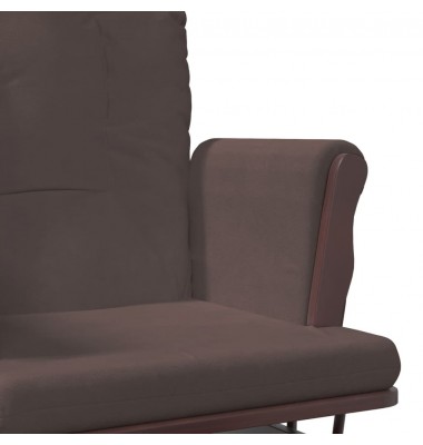  Supama kėdė su pakoja, rudos spalvos, audinys - Supamos kėdės - 8
