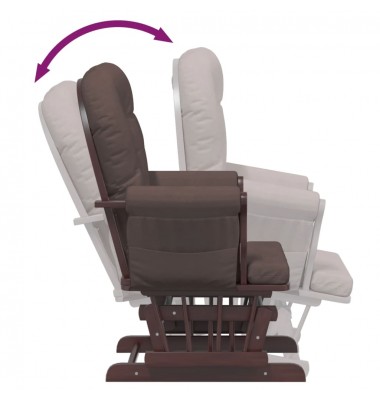  Supama kėdė su pakoja, rudos spalvos, audinys - Supamos kėdės - 9
