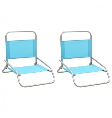  Sulankstomos paplūdimio kėdės, 2vnt., turkio spalvos, audinys - Lauko kėdės - 1