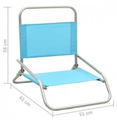 Sulankstomos paplūdimio kėdės, 2vnt., turkio spalvos, audinys - Lauko kėdės - 8