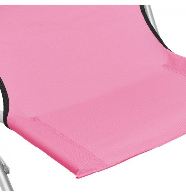  Sulankstomos paplūdimio kėdės, 2vnt., rožinės spalvos, audinys - Lauko kėdės - 7