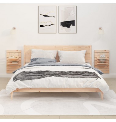  Sieninės lentynos prie lovos, 2vnt., pušies medienos masyvas - Pakabinamos lentynos, spintelės - 1