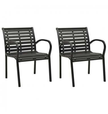  Sodo kėdės, 2vnt, juodos spalvos, plienas ir WPC - Lauko kėdės - 1