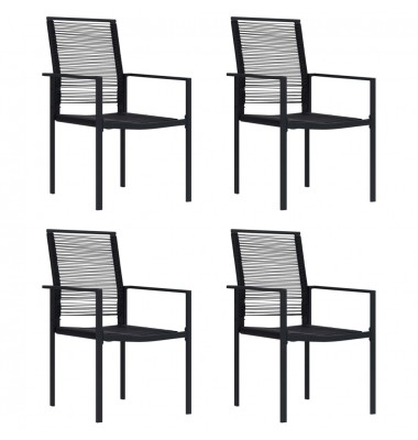  Sodo kėdės, 4vnt., juodos spalvos, PVC ratanas - Lauko kėdės - 1