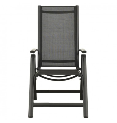  Sodo kėdės, 2vnt., juodos, tekstilenas ir aliuminis - Lauko kėdės - 3