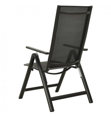  Sodo kėdės, 2vnt., juodos, tekstilenas ir aliuminis - Lauko kėdės - 4
