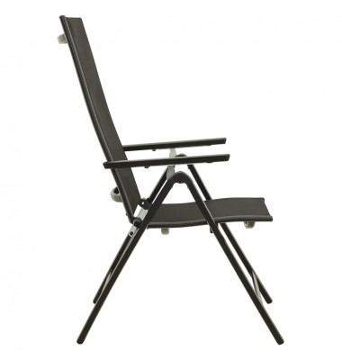  Sodo kėdės, 2vnt., juodos, tekstilenas ir aliuminis - Lauko kėdės - 5