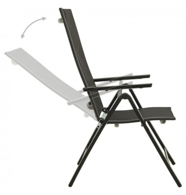  Sodo kėdės, 2vnt., juodos, tekstilenas ir aliuminis - Lauko kėdės - 6