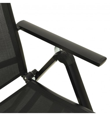  Sodo kėdės, 2vnt., juodos, tekstilenas ir aliuminis - Lauko kėdės - 7