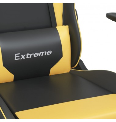  Žaidimų kėdė su pakoja, juoda ir auksinė, dirbtinė oda - Žaidimų kėdės - 9